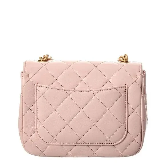 Chanel Pink Quilted Lambskin Leather Square Single Flap (Authentic Pre-Loved) - Picture 2 of 4